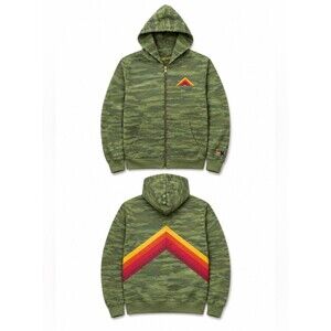 Aviator Nation Green Camo Zip Up Sweater